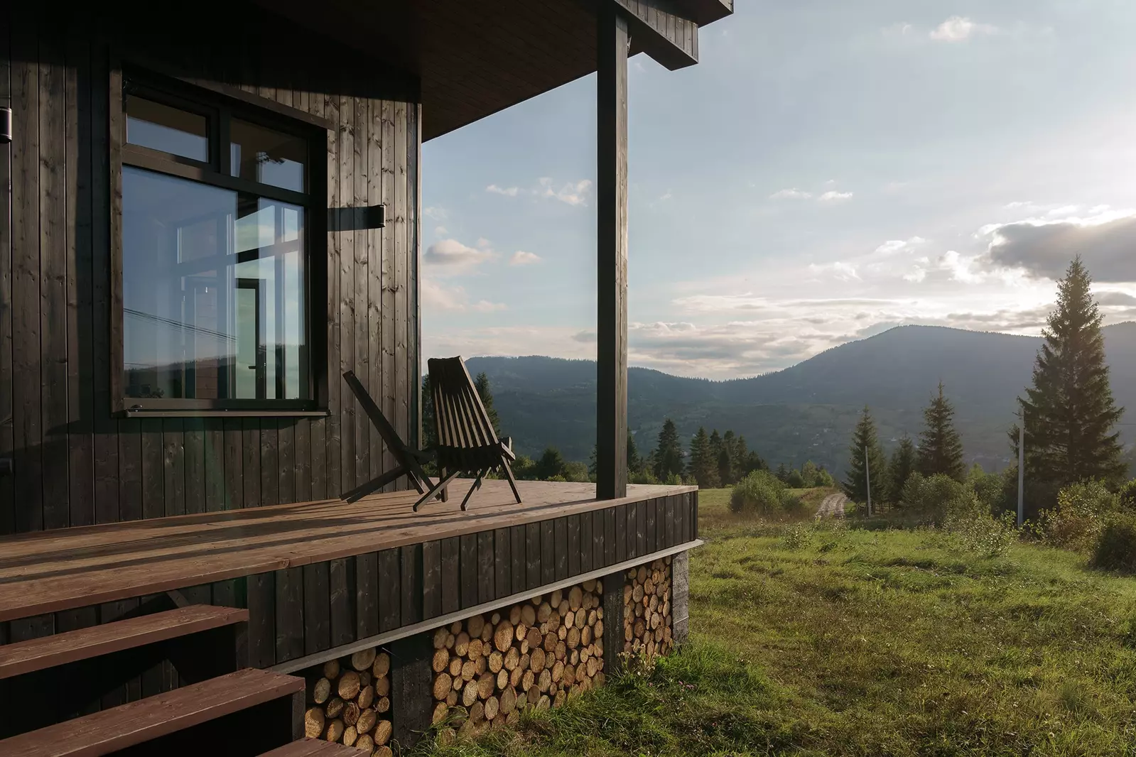 property with mountains in the background